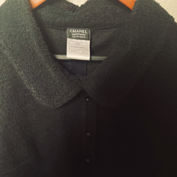 CHANEL Uniform Tweed Black 3/4 Length Sleeve Top: $200 - Picture 4 of 4